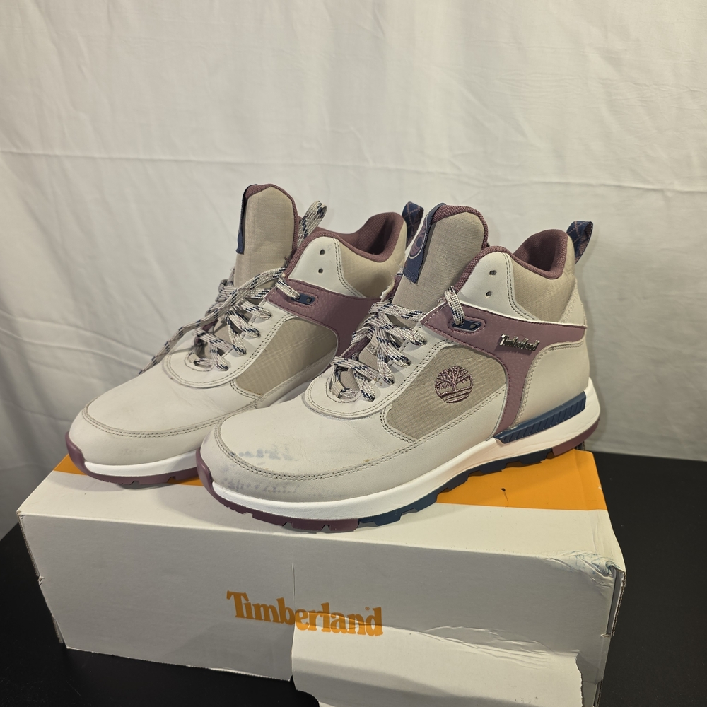 Timberland Beige and Purple Hiking Boots